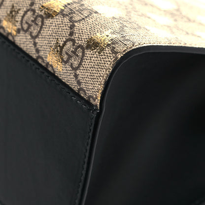 Gucci GG Supreme Monogram Bees Medium Padlock Tote Beige Oro Black 10 of 16