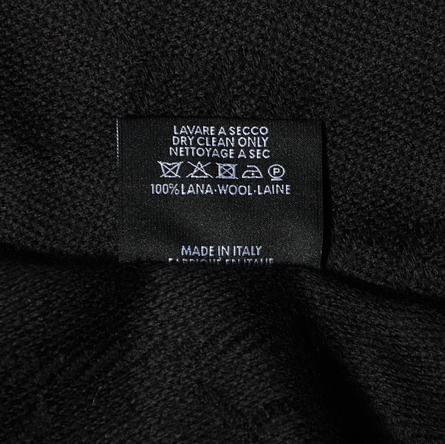 Wool GG Jacquard Pattern Knit Scarf Black