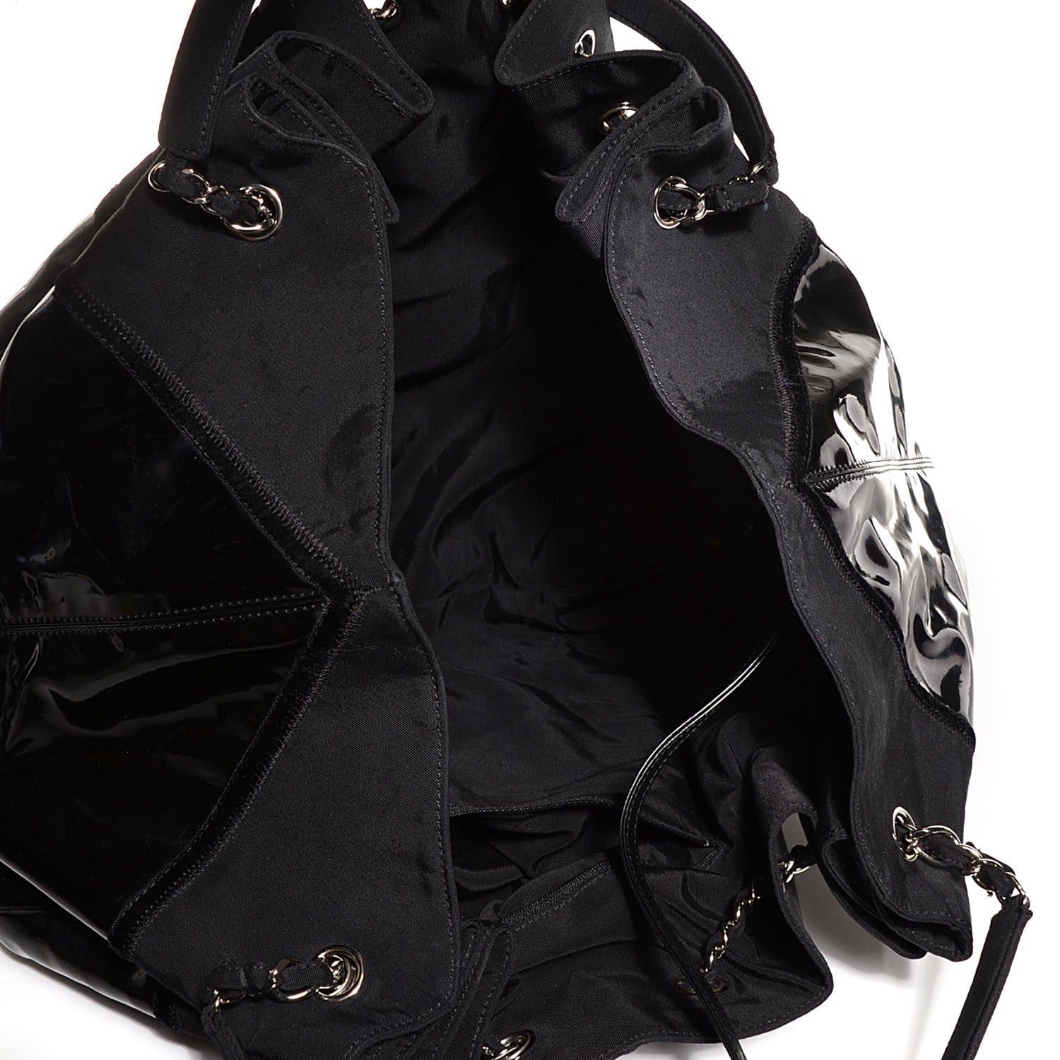 Chanel Vinyl Stretch Spirit Large Cabas Black 5 of 7