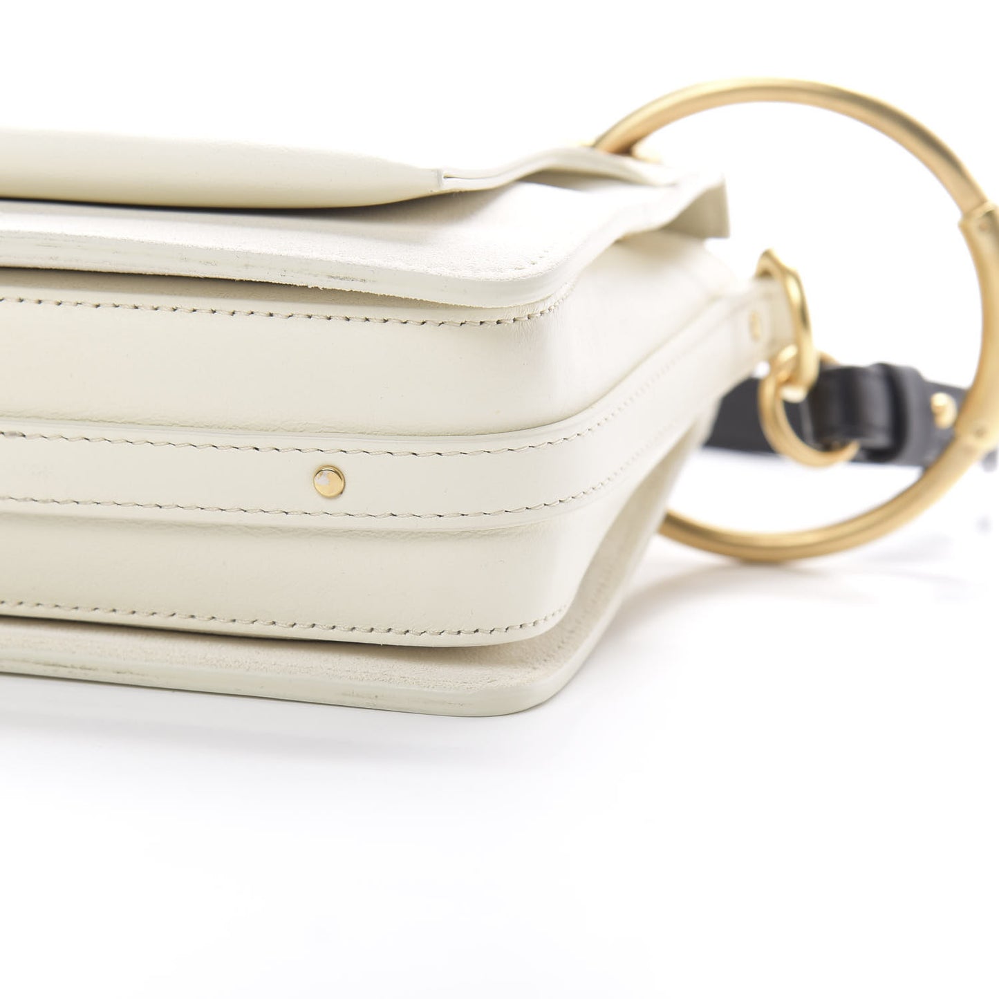 Calfskin Medium Roy Bag Natural White