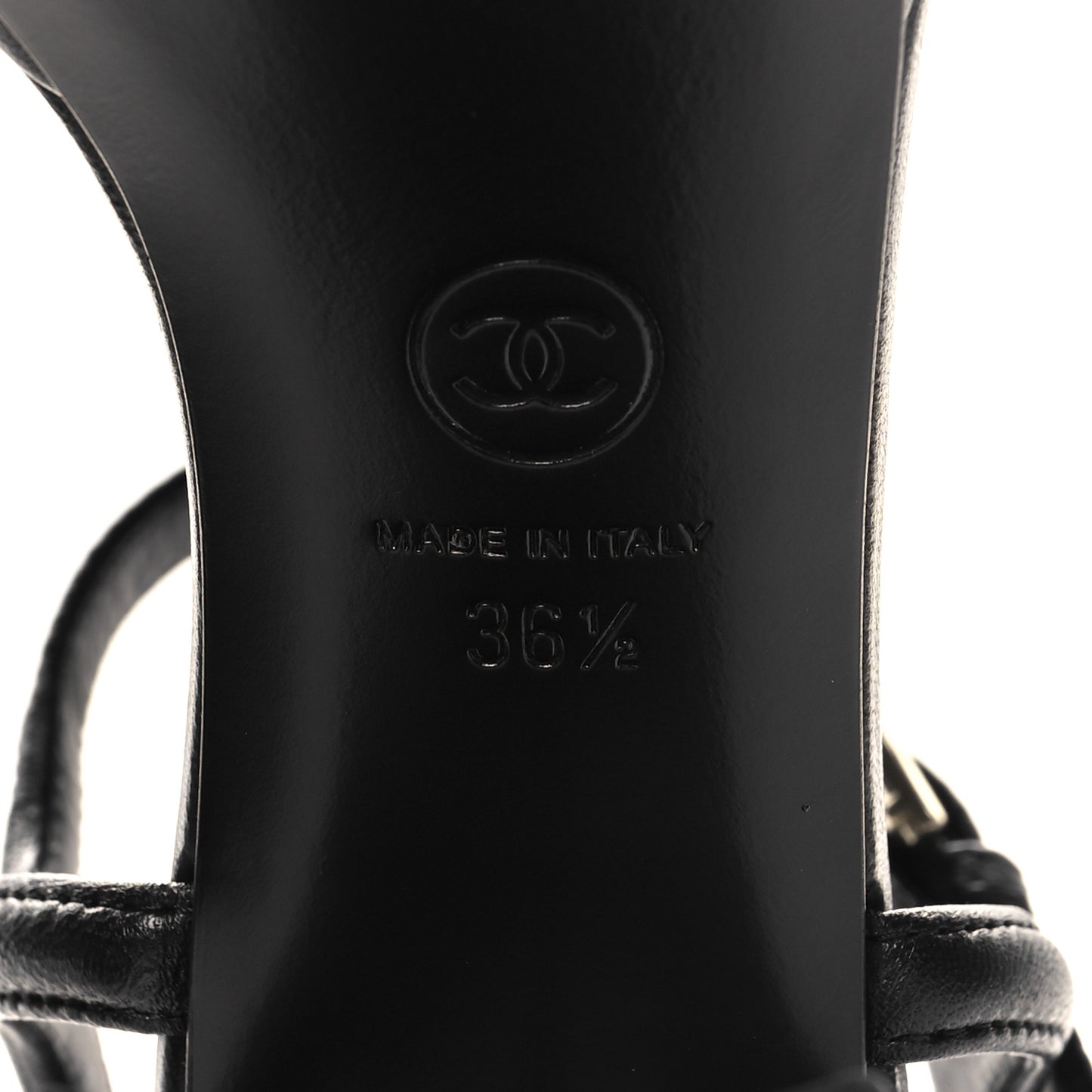 Lambskin Logo Platform Sandals 36.5 Black