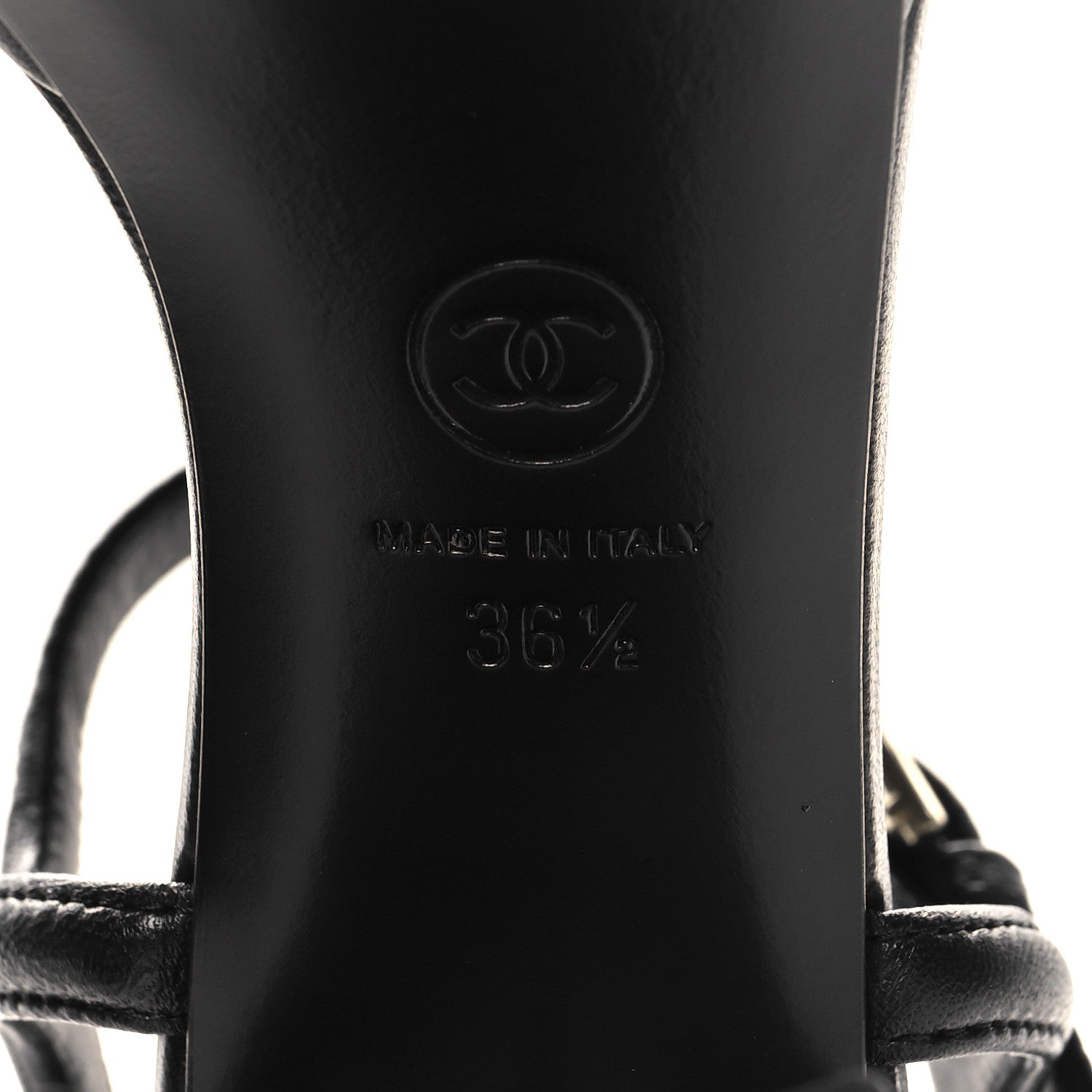 Chanel Lambskin Logo Platform Sandals 36.5 Black 8 of 10