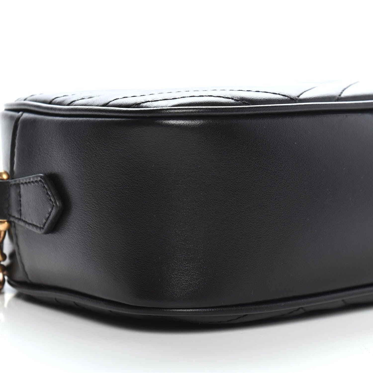 Gucci Calfskin Matelasse Small GG Marmont Chain Shoulder Bag Black 8 of 9