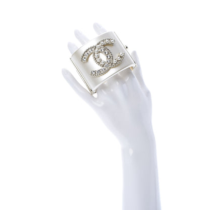 Chanel Resin Crystal Pearl April In Paris CC Cuff Beige 2 of 5