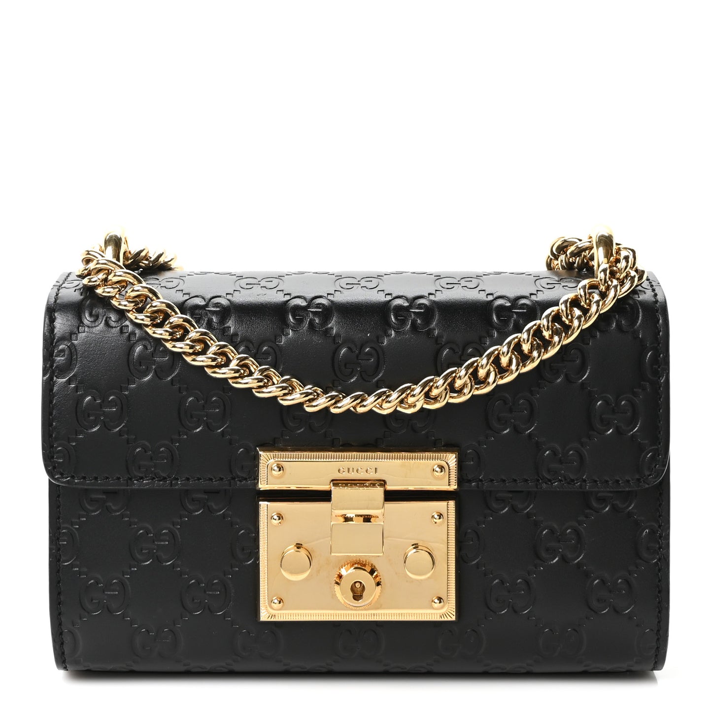 Guccissima Small Padlock Shoulder Bag Black