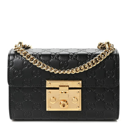 Gucci Guccissima Small Padlock Shoulder Bag Black 1 of 10