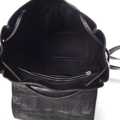 Saint Laurent Crocodile Embossed Lambskin Festival Backpack Black 5 of 12
