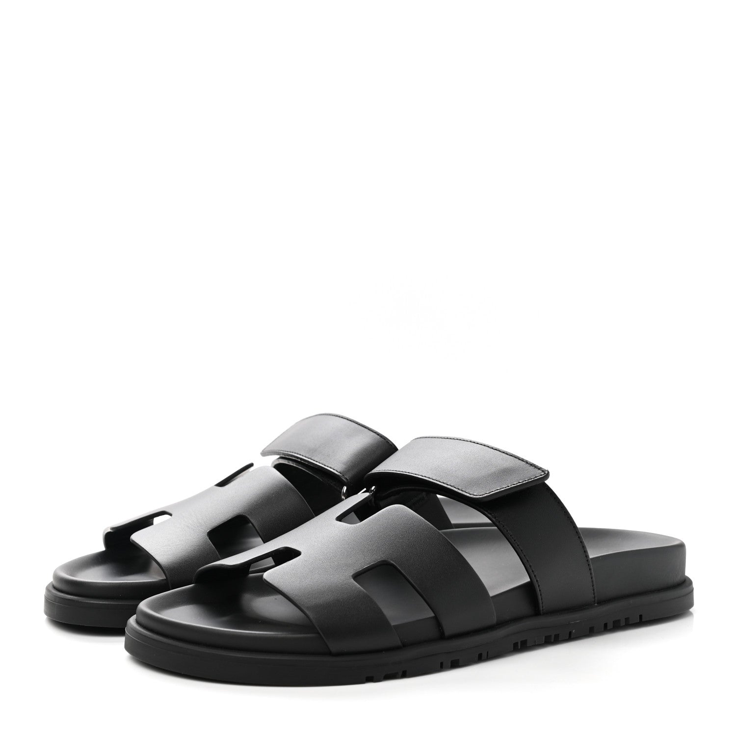 Hermes Calfskin Womens Chypre Sandals 38 Black 3 of 9