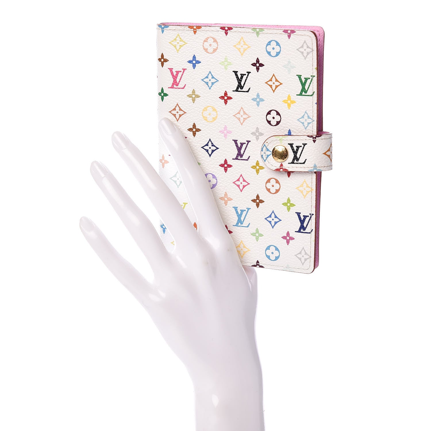 Louis Vuitton Monogram Multicolor Small Ring Agenda Cover White Litchi 2 of 6