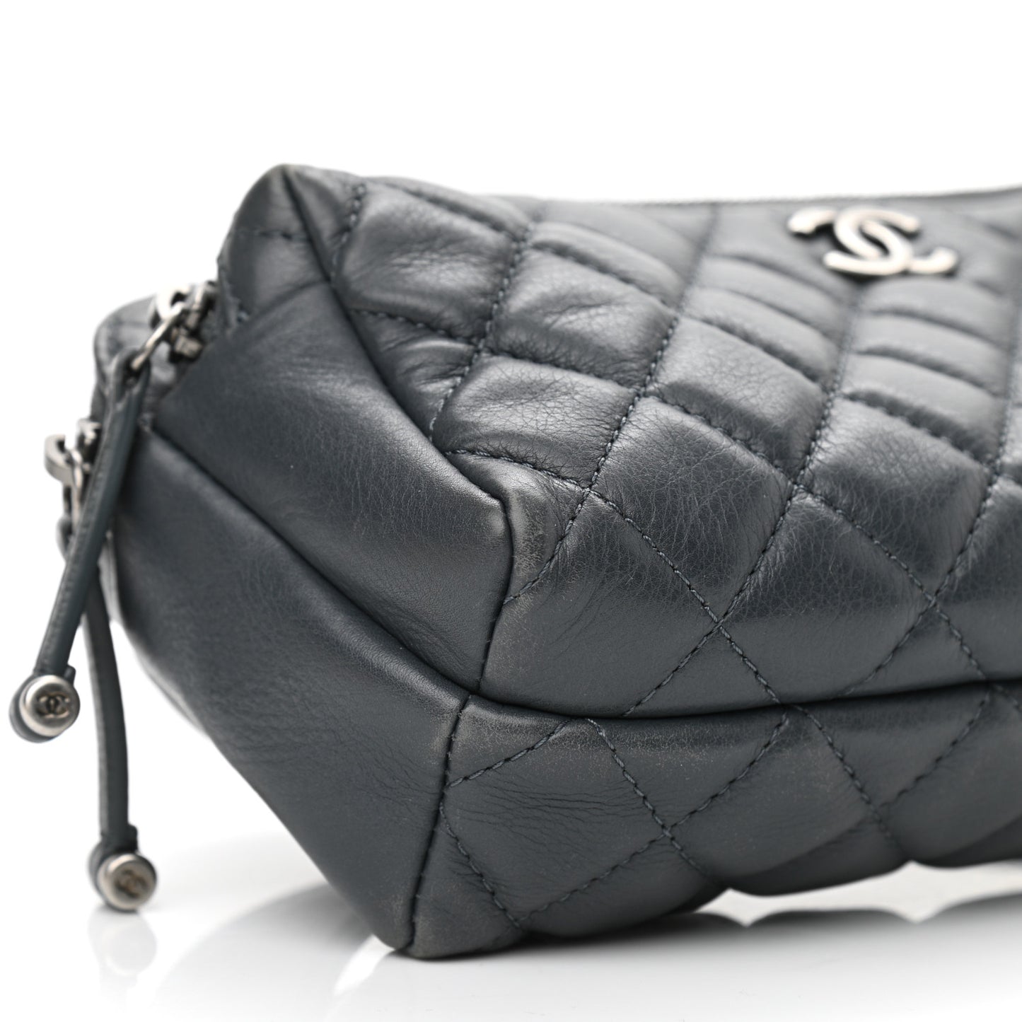 Calfskin Quilted Waist Bag Dark Grey