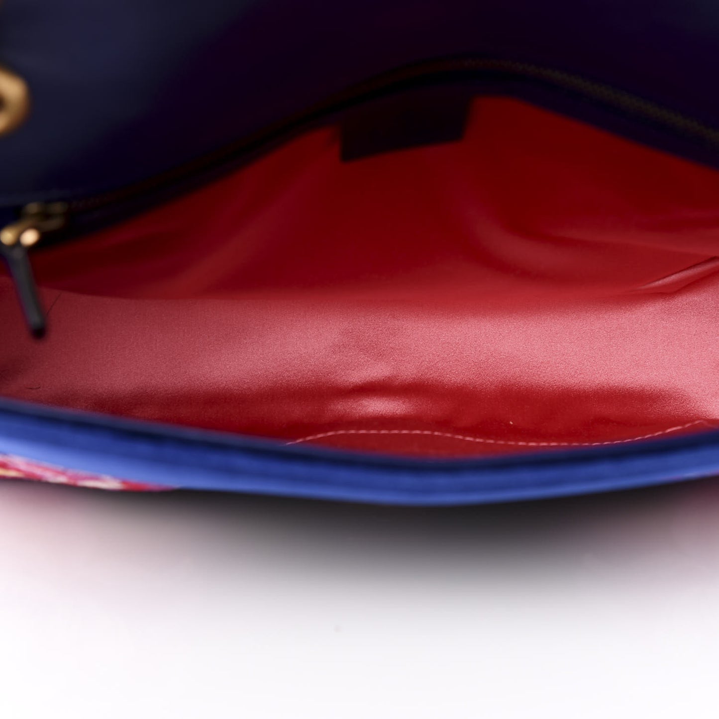 Velvet Matelasse Modern Embroidered Medium GG Marmont Shoulder Bag Cobalt