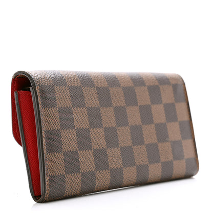 Louis Vuitton Damier Ebene Emilie Wallet Red 3 of 8
