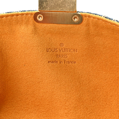 Louis Vuitton LOUIS VUITTON Monogram Denim Pochette Plat Clutch Blue 5 of 7