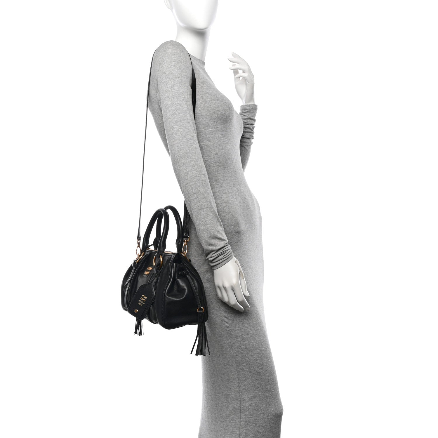 Miu Miu Nappa Joie Satchel Black 2 of 9
