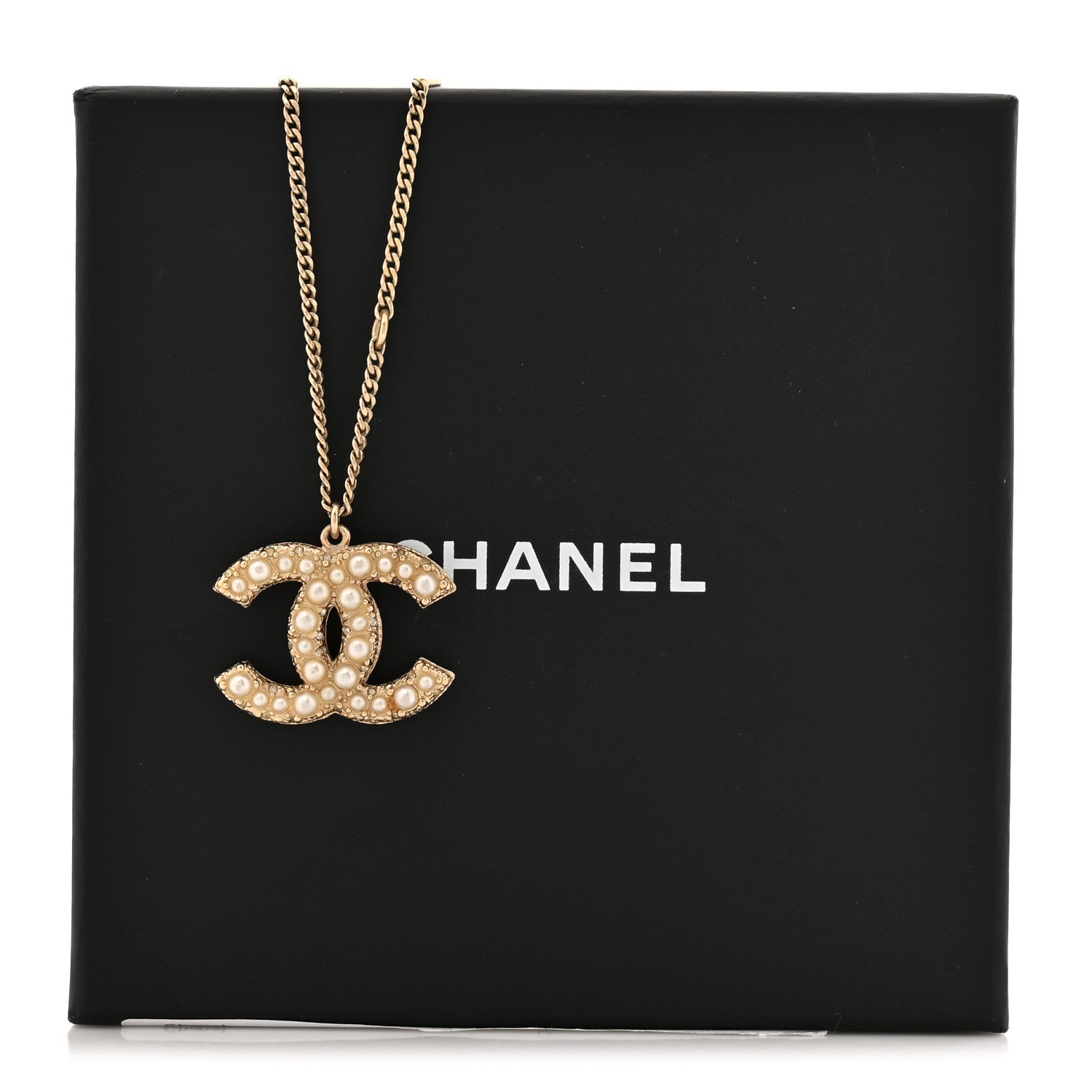 Chanel Pearl CC Pendant Necklace Gold 5 of 5