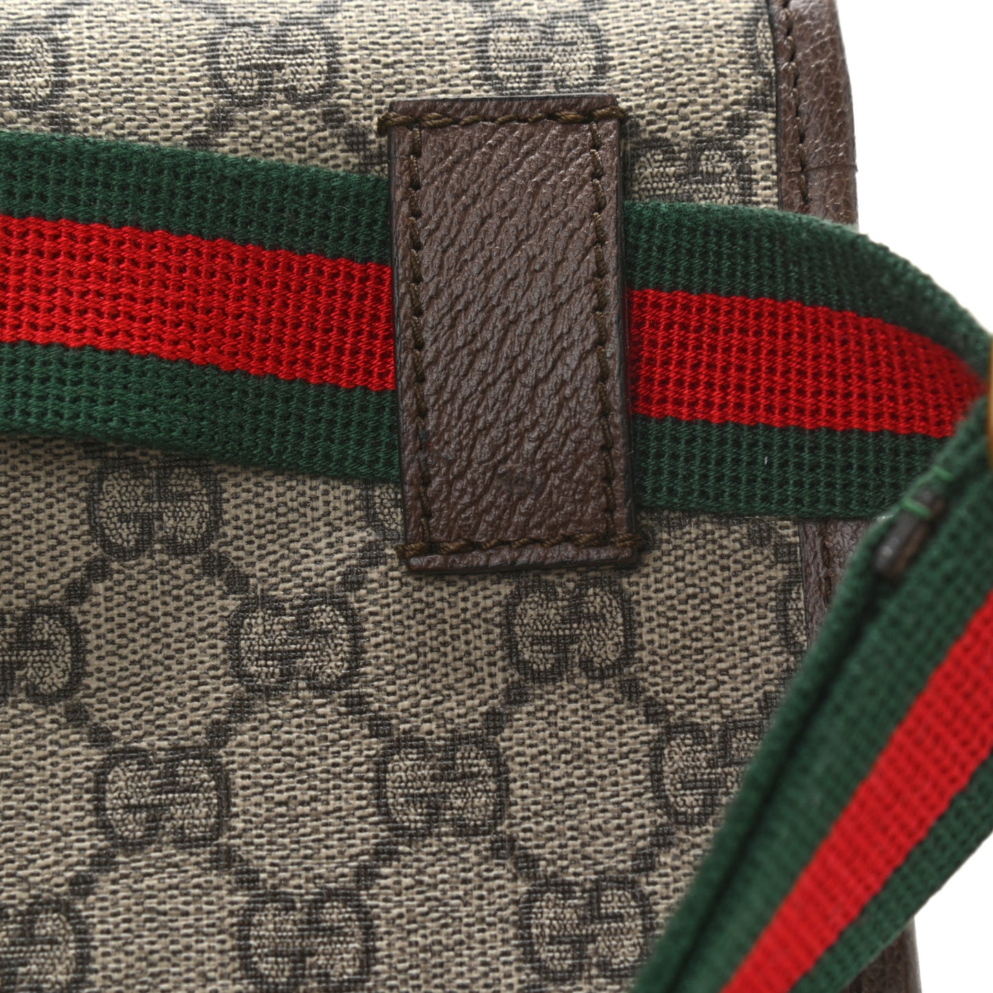 GG Supreme Monogram Neo Vintage Web Belt Bag Brown