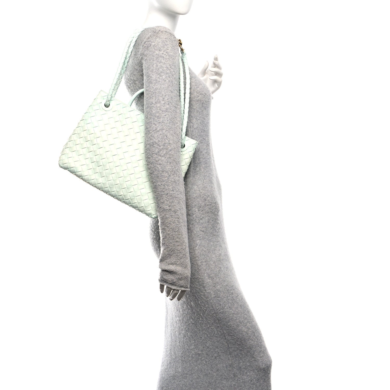 Bottega Veneta Nappa Intrecciato Medium Andiamo Shoulder Bag Glacier 2 of 10