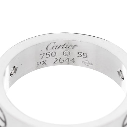 Cartier 18K White Gold 3 Diamond 5.5mm LOVE Ring 59 8.75 4 of 5