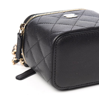 Chanel Caviar Quilted Mini Vanity Case With Chain Black 7 of 9
