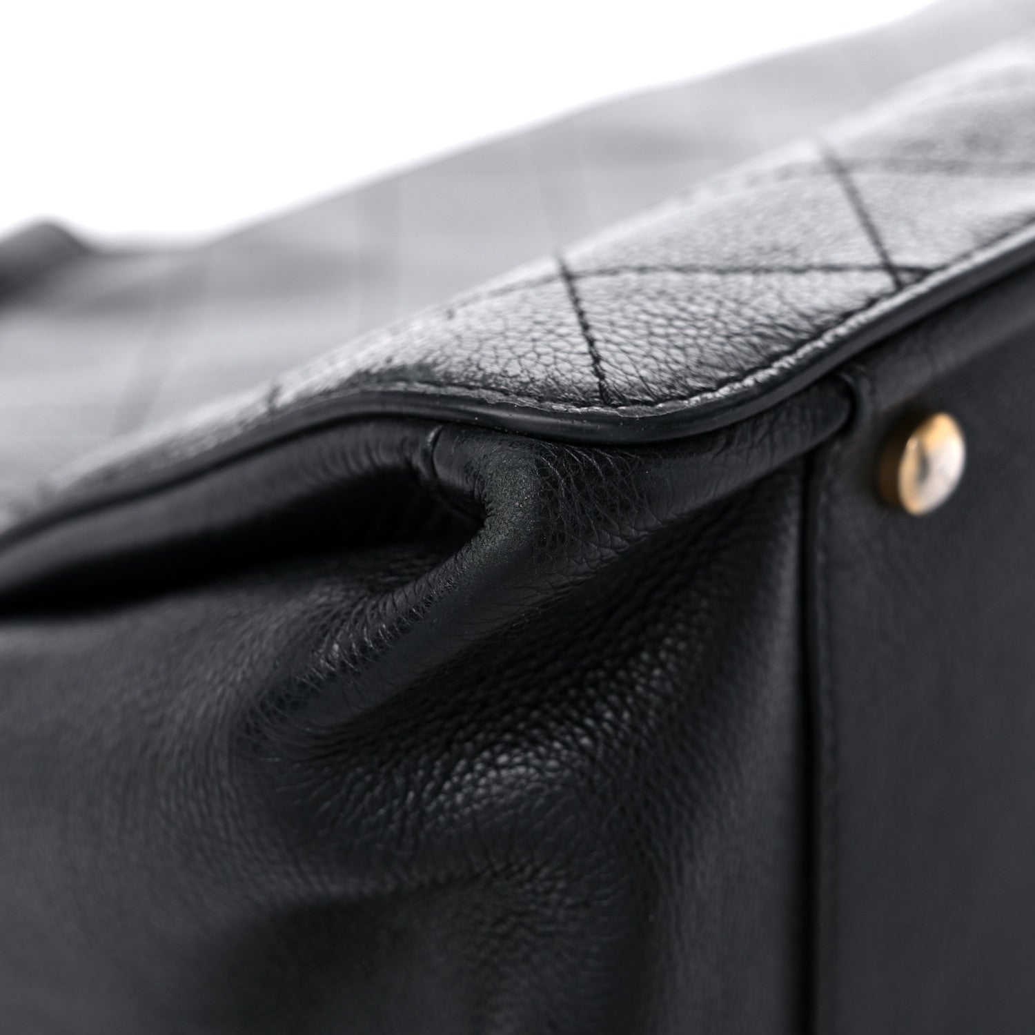 Chanel Calfskin Stitched Large Straight Lines Shopping Tote Black 11 of 18