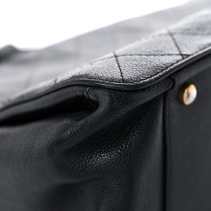 Chanel Calfskin Stitched Large Straight Lines Shopping Tote Black 11 of 18