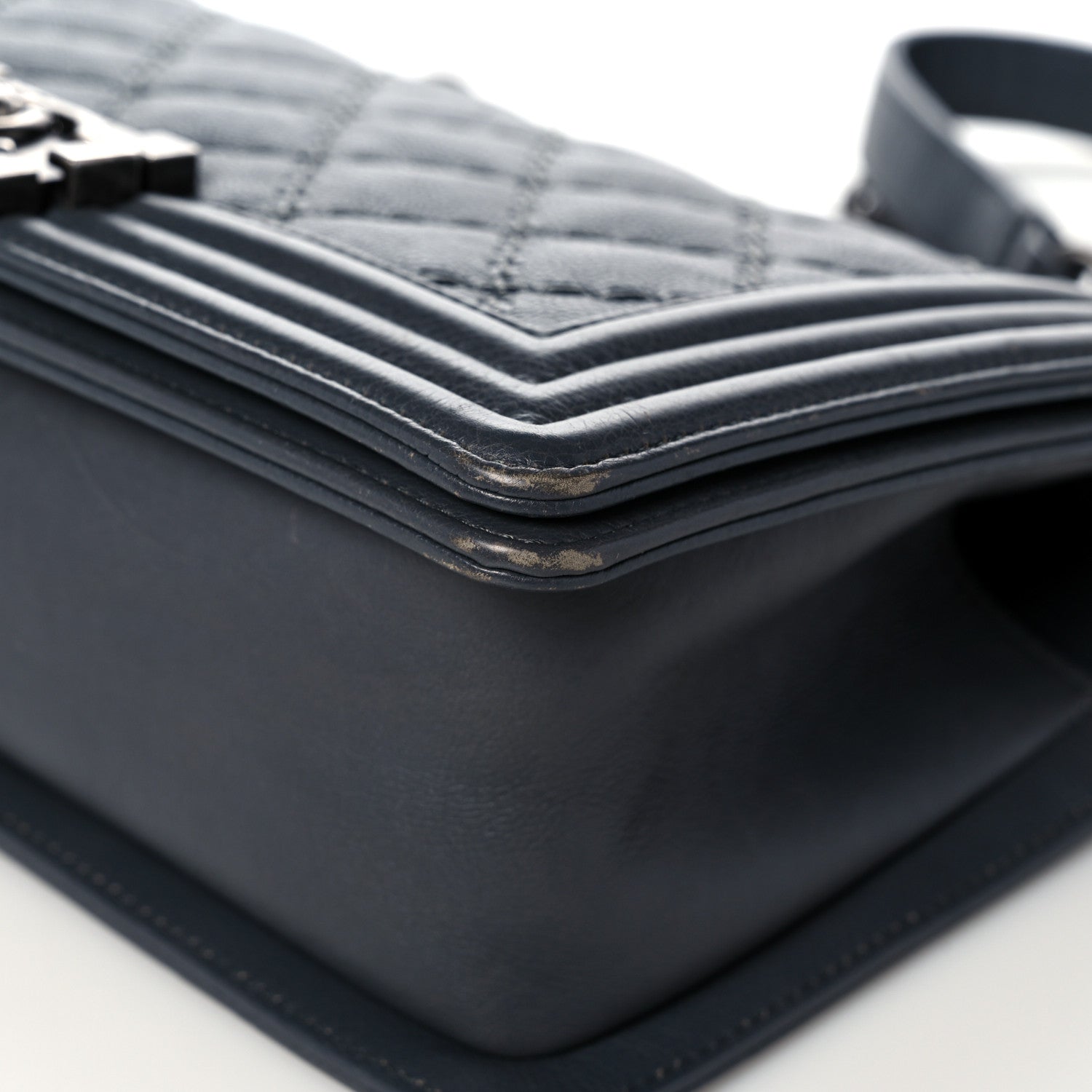 Chanel Calfskin Double Stitch Medium Boy Flap Grey 5 of 13