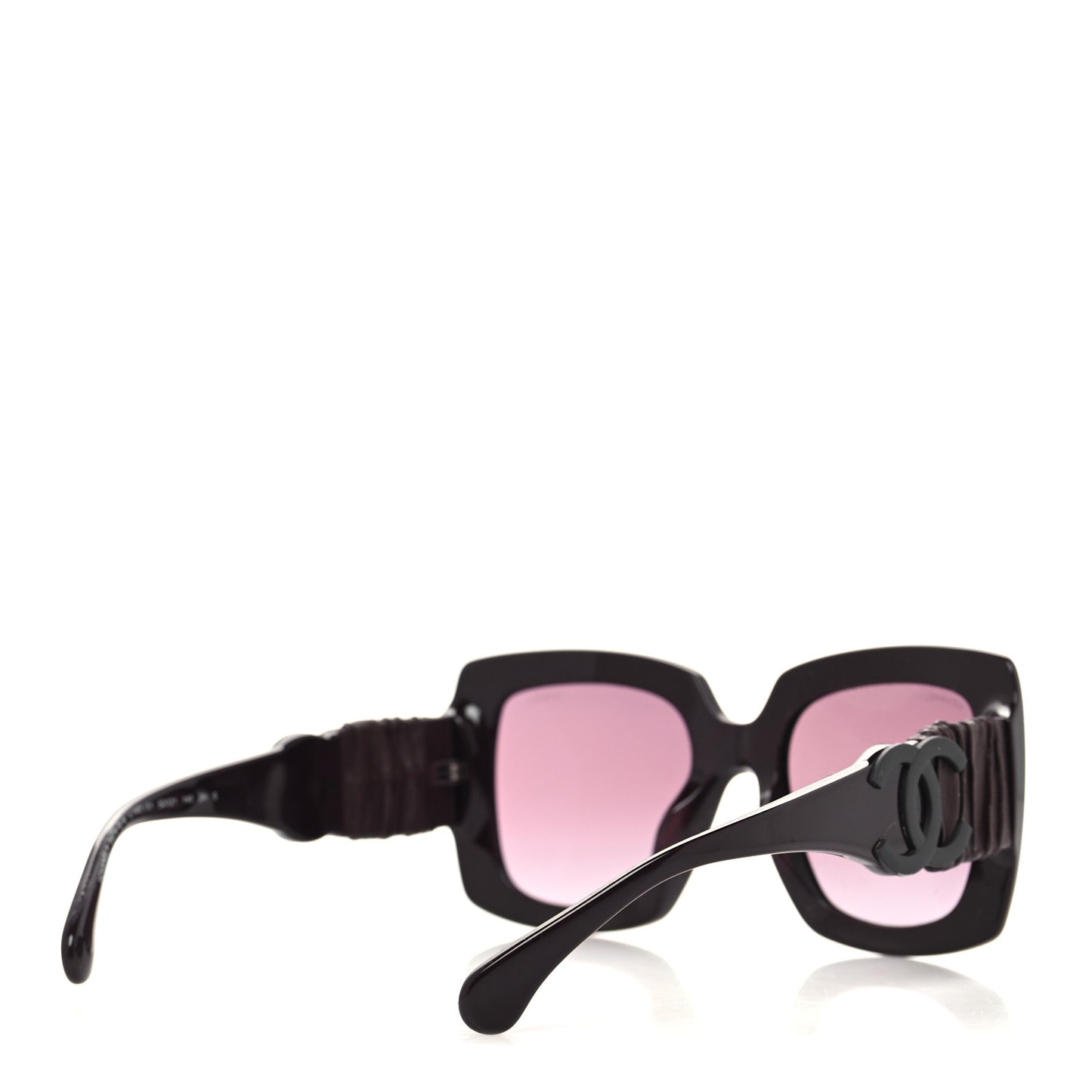 Acetate Calfskin Square Sunglasses 5474-Q-A Burgundy