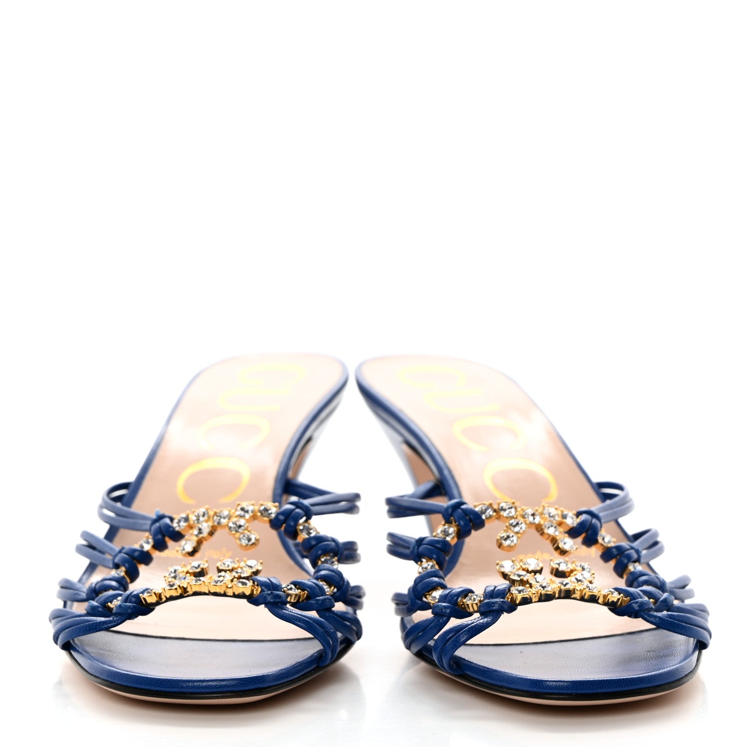 Gucci Malaga Kid Crystal GG 55mm Sandals 35 Blue 2 of 7
