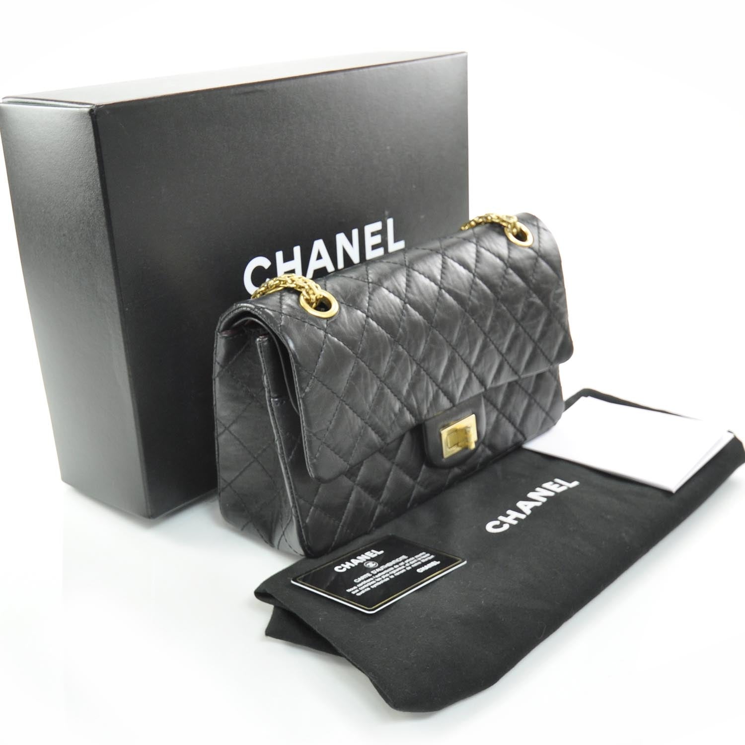 Chanel Aged Calfskin 2.55 Reissue 225 Flap Black 2 of 9
