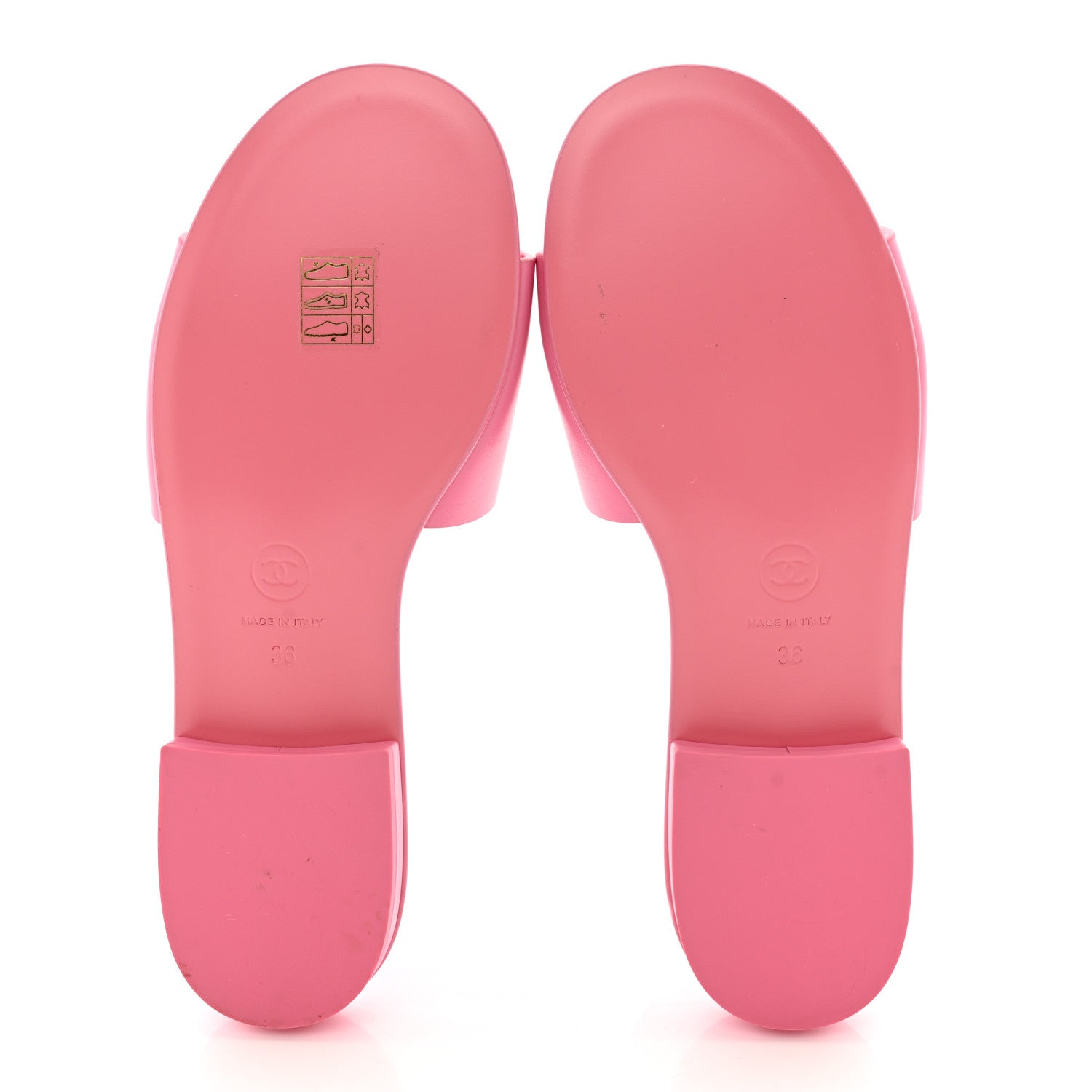 Chanel Calfskin Patent Calfskin Logo Mules 36 Pink Black 5 of 10