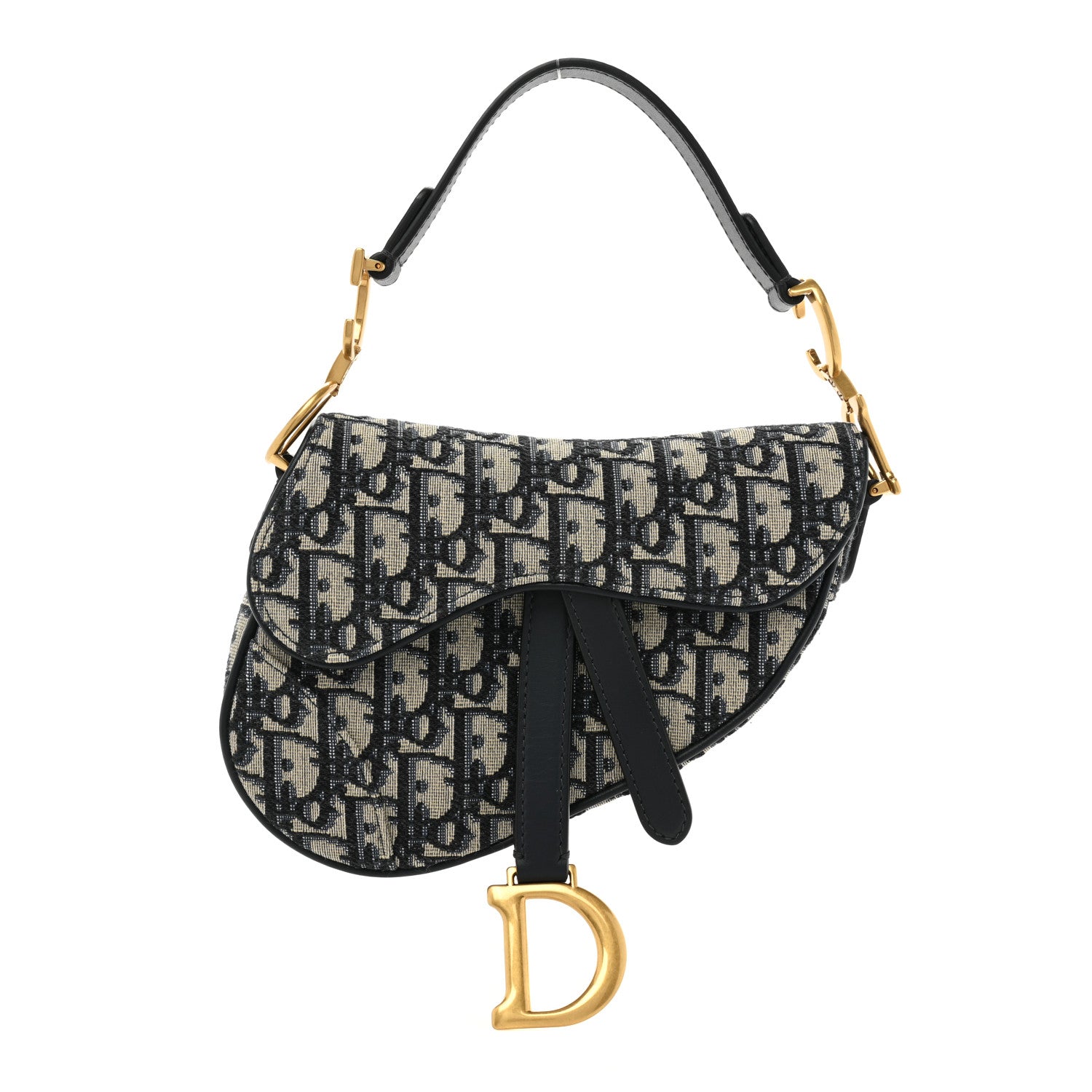 Christian Dior Oblique Mini Saddle Bag Blue 1 of 9