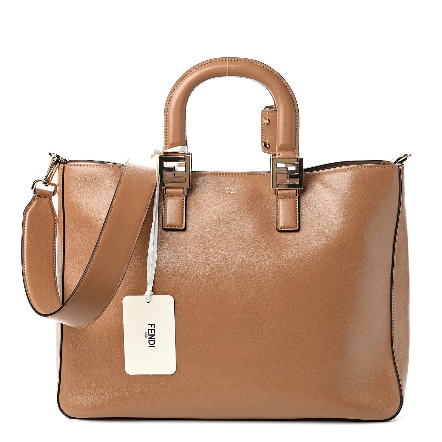 Vitello Glacier Medium FF Tote Nocciola