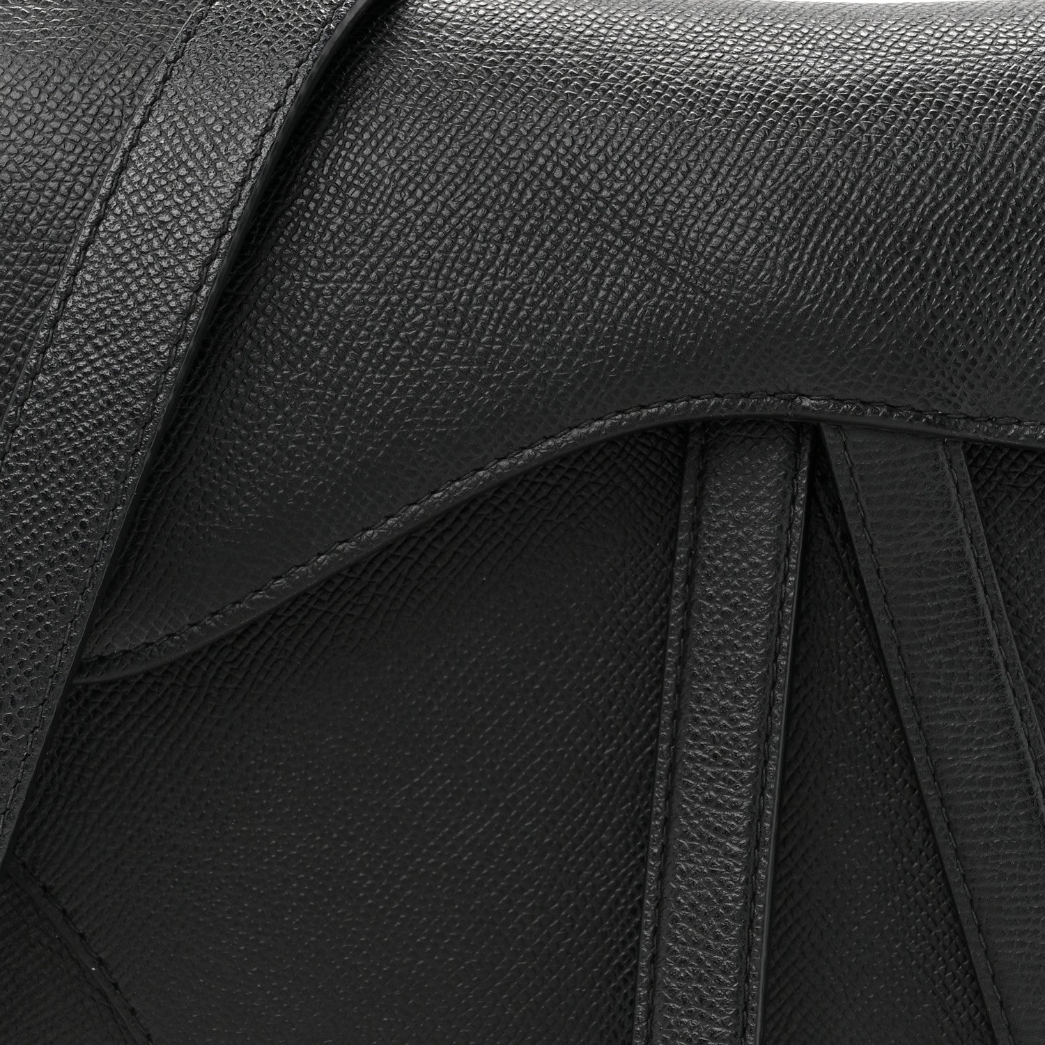 Christian Dior Grained Calfskin Saddle Bag With Strap Black 8 of 10