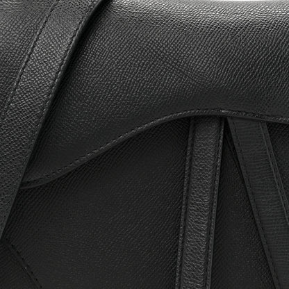 Christian Dior Grained Calfskin Saddle Bag With Strap Black 8 of 10
