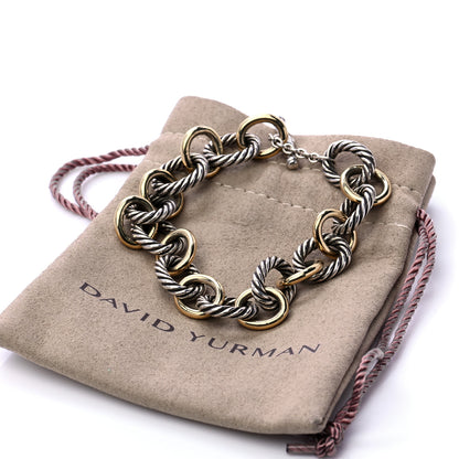 David Yurman Sterling Silver 18K Yellow Gold Oval Link Toggle Bracelet 7 of 7