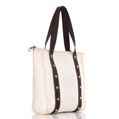 Louis Vuitton Toile Antigua Cabas MM Tote White 3 of 13