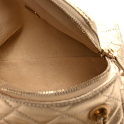 Chanel Metallic Lambskin Quilted Mini Bowling Bag Gold 5 of 10