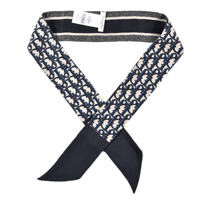 Christian Dior Silk Oblique Mitzah Scarf Blue 1 of 3