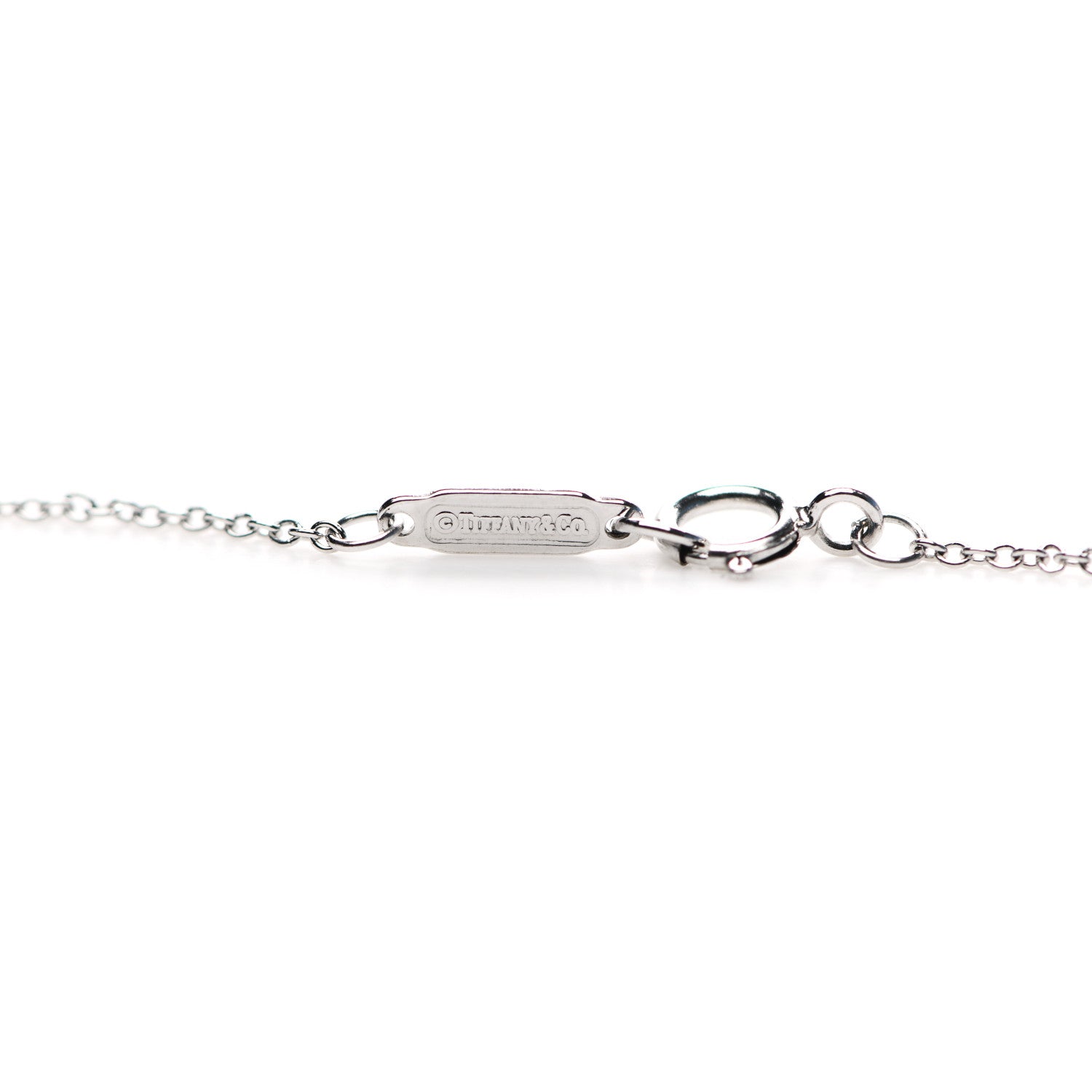 Tiffany 18K White Gold Diamond Heart Lock Pendant Necklace 4 of 6