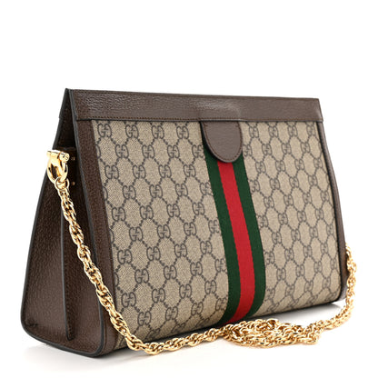 Gucci GG Supreme Monogram Web Medium Ophidia Chain Shoulder Bag Brown 3 of 10