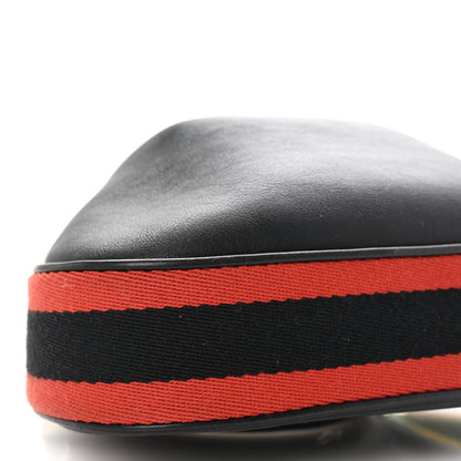 Gucci Aria Calfskin Web Small Attache Shoulder Bag Black 9 of 10