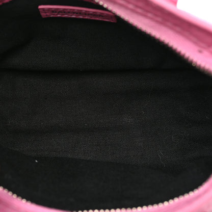 Balenciaga Agneau Arena Classic Silver Hardware Nano City Logo Strap Baby Pink Black 4 of 10