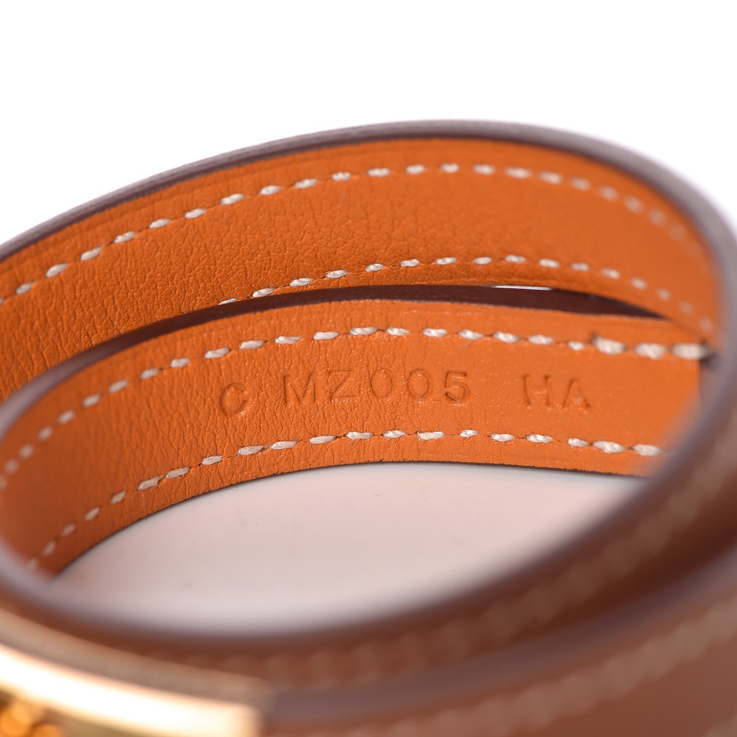 Hermes Swift Rivale Double Tour Bracelet T2 Gold Orange 5 of 7