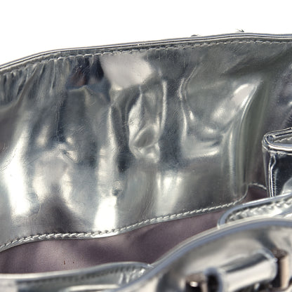 Burberry Metallic Patent House Check Sliced Beaton Tote Silver 19 of 19