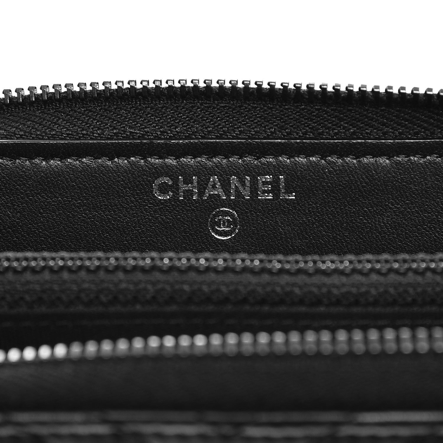 Chanel Lambskin Chevron Quilted Small Zip Around Wallet So Black 6 of 9