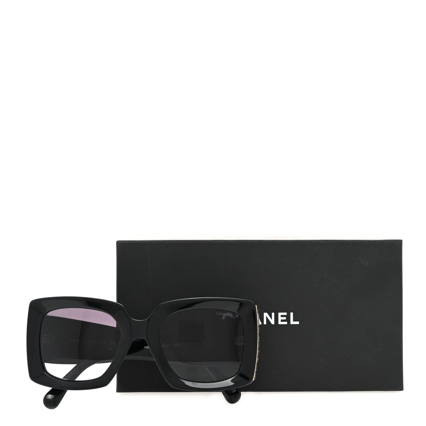 Acetate Rectangle Sunglasses 5435 Black