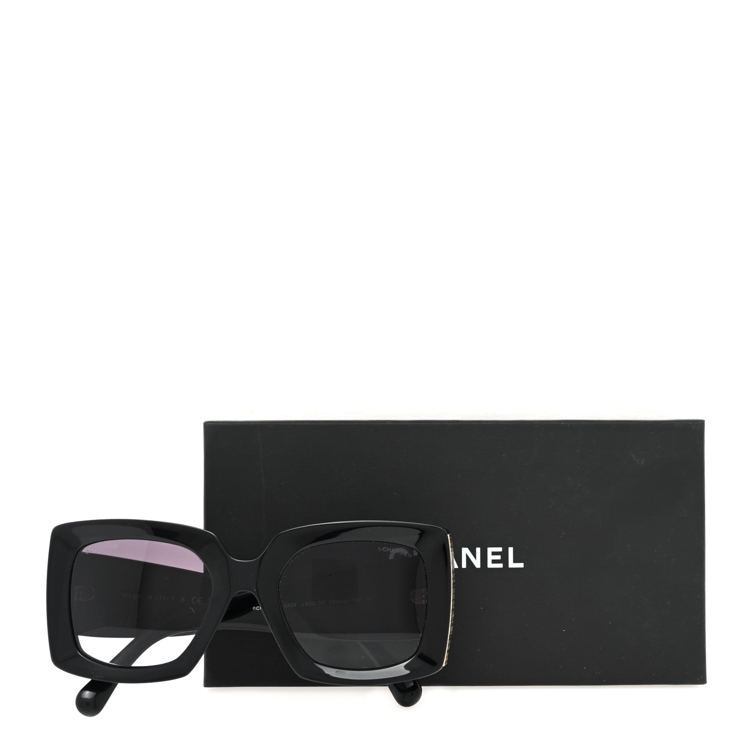 Chanel Acetate Rectangle Sunglasses 5435 Black 8 of 8