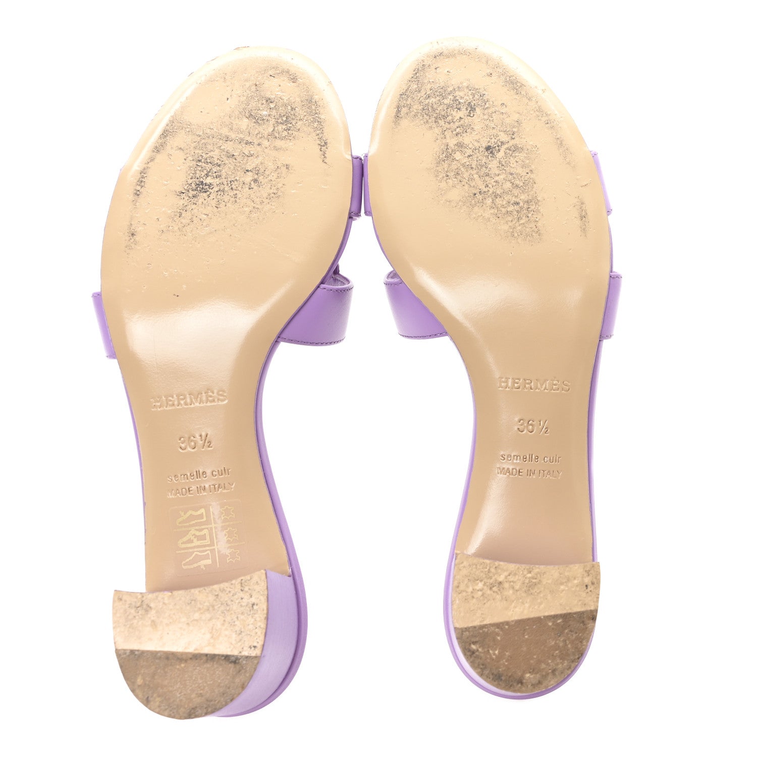 Hermes Calfskin Oasis Sandals 36.5 Violet 6 of 10