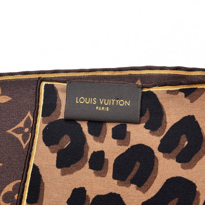 Louis Vuitton Silk Leopard Monogram Square Scarf 4 of 6