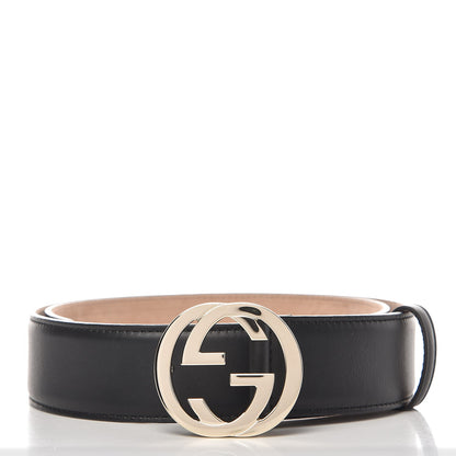 Gucci Calfskin Interlocking G 37mm Belt 80 32 Black 1 of 5